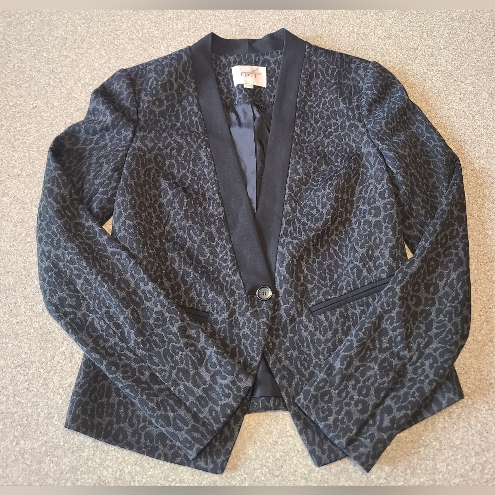 Womens Loft Leopard Print Blazer Size 0